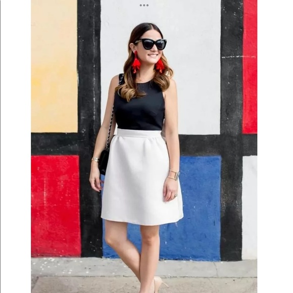 Kate Spade Black White SATIN FAILLE Bow Dress NWT B4/4 - Picture 2 of 15